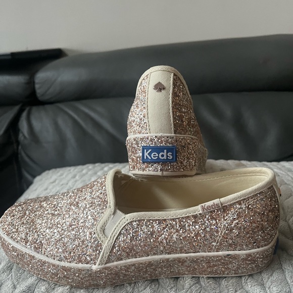 Keds x Kate Spade Women's Triple Decker Kate Spade Glitter/Cream Sneakers - NEW - Picture 1 of 4